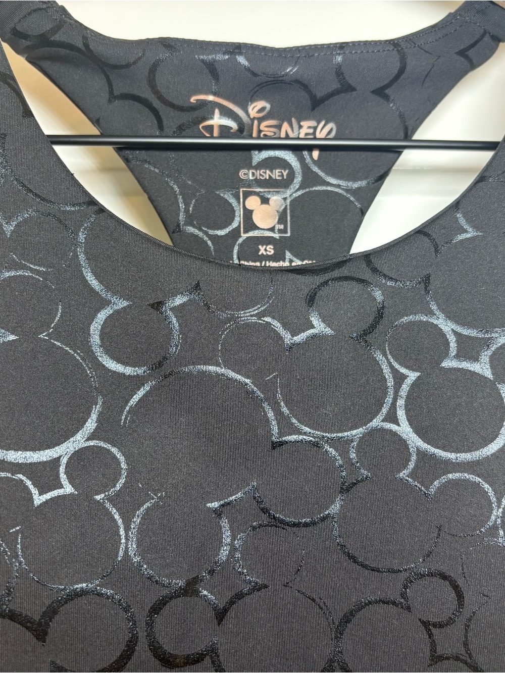Disney Women's Black Sleeveless Cropped Activewear Tank Top - Picture 2 of 5
